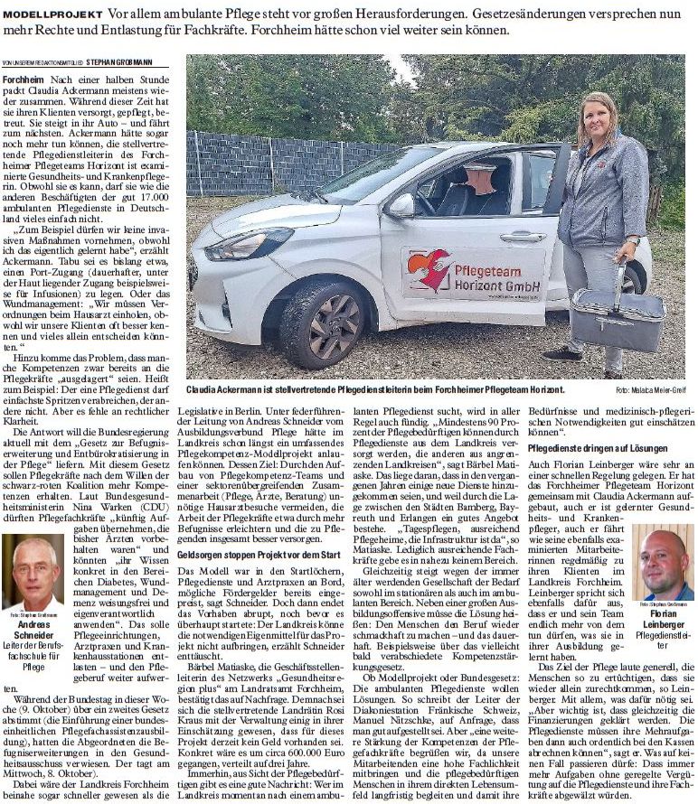 Artikel aus dem Fränkischen Tag vom 8. Oktober 2025